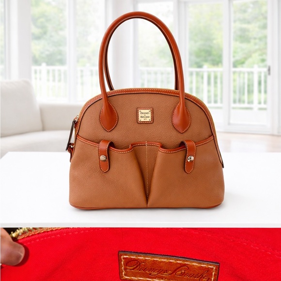 Dooney & Bourke Domed Shaped Pebble Leather Leather Satchel - GUC - Picture 5 of 11